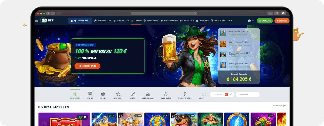 20bet Casino Homepage OSC