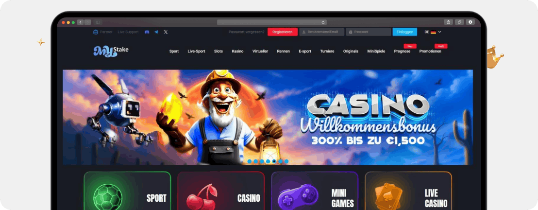 Screenshot Willkommensbonus von MyStake, eines der besten Online Casinos für Bonusjäger