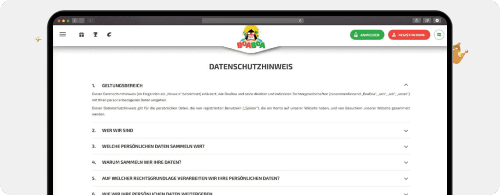 Boa Boa Casino Datenschutz