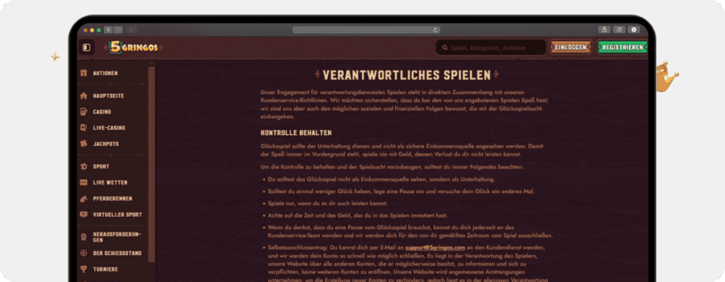 5Gringos Casino Spielerschutz