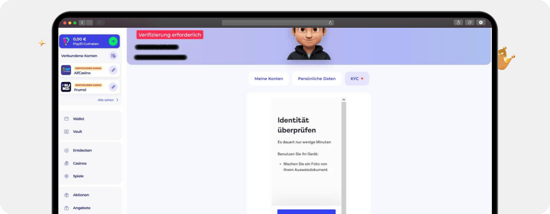Screenshot Maske für die FunID Verifizierung
