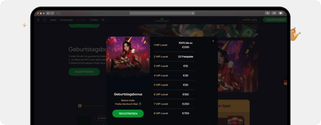 Geburtstagsbonus Katsubet
