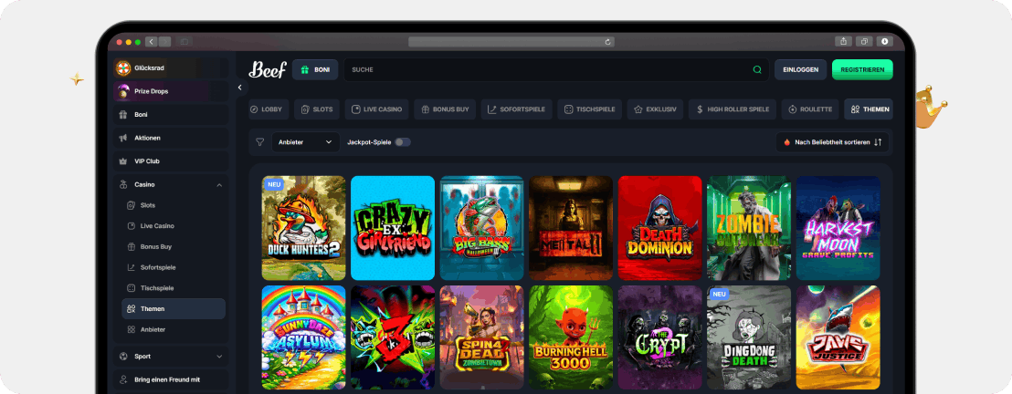 Beef Casino im Echtgeld-Test mit Krypto-Zahlungen und Skrill-Auszahlung in 2 Stunden