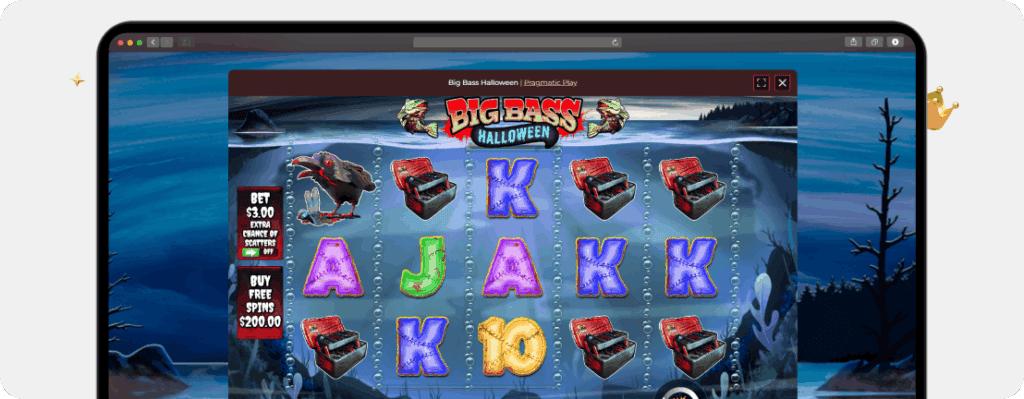 Halloween-Slot Big Bass Halloween von Pragmatic Play mit Bonus-Buy-Funktion
