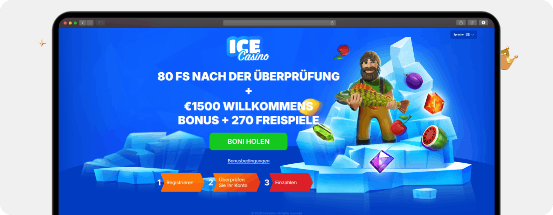 Ice Casino 80 Freispiele nach der Überprüfung plus 1.500 Euro Willkommensbonus
