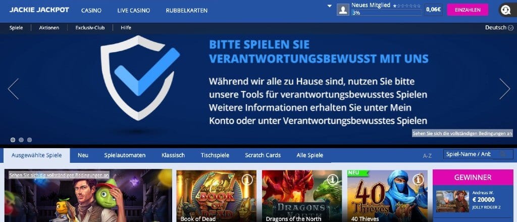 Jackie Jackpot Casino Erfahrungen – Test & Bewertung 2026