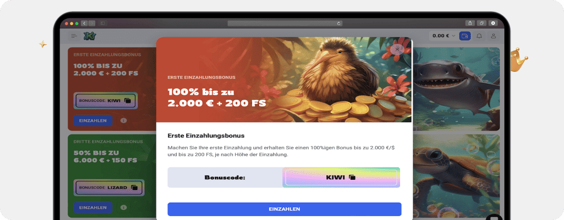 Koru Erster Bonus