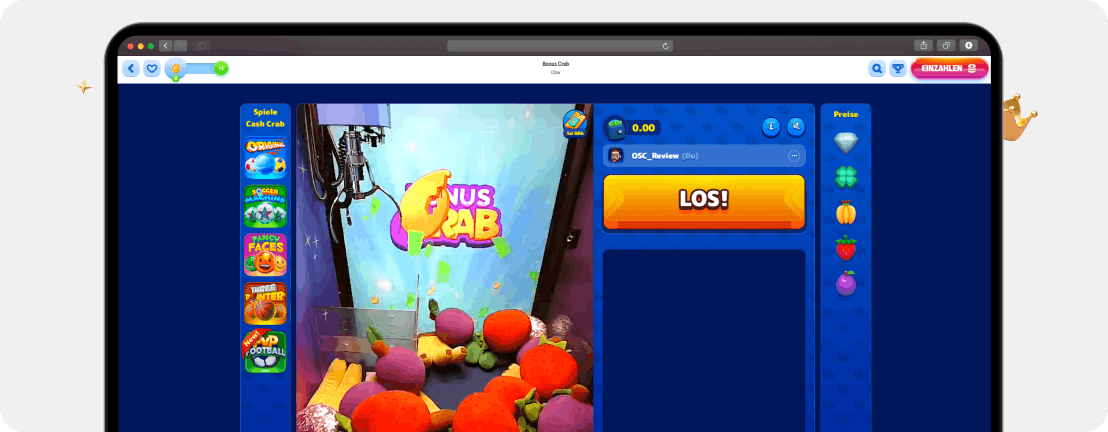 Nomini Casino Bonus Crab Greifmaschine Desktop LOS Button Preise