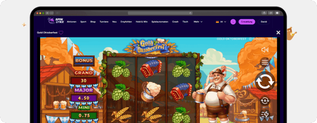 Gold Oktoberfest Slot von Onlyplay mit Grand Major Mini Jackpots