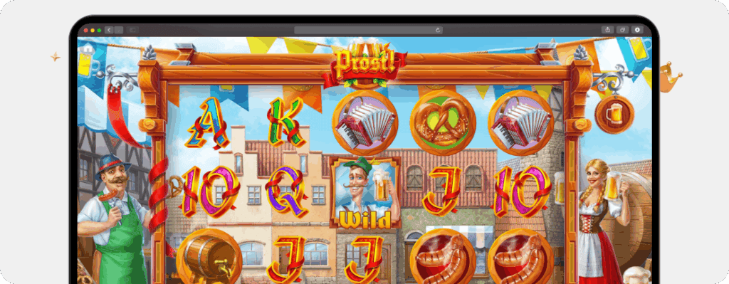 Prost Oktoberfest Slot von Habanero mit Wild-Symbol in Tracht