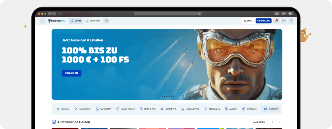 Rocketspin Casino Erfahrungen 2026 – Bewertung + Echtgeld-Test