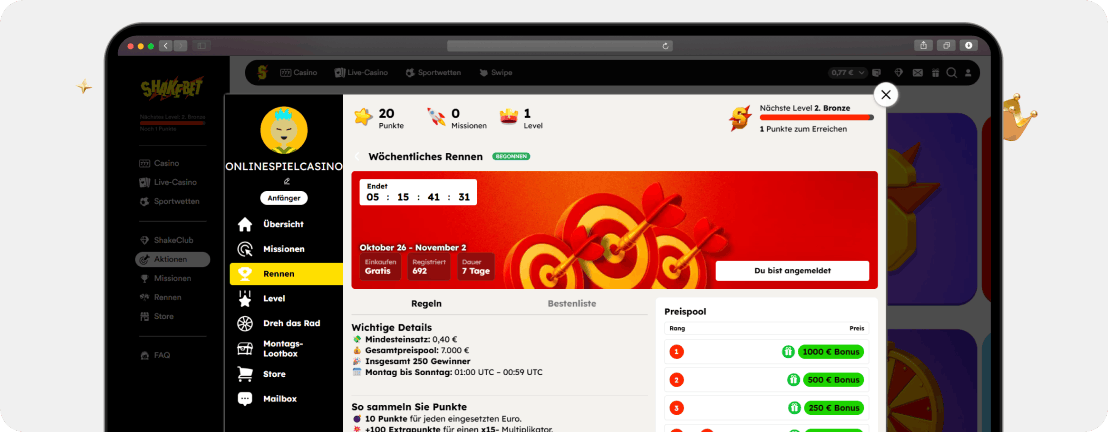 ShakeBet Casino Erfahrungen 2026