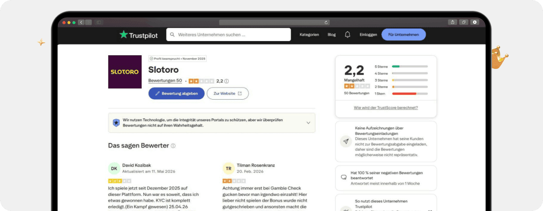Slotoro Casino Erfahrungen 2026 – Echtgeld-Test & Bewertung
