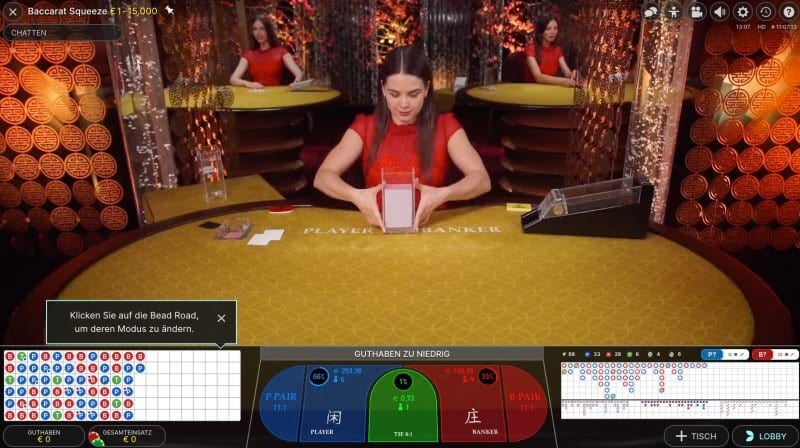 Squeeze Baccarat Rizk Casino