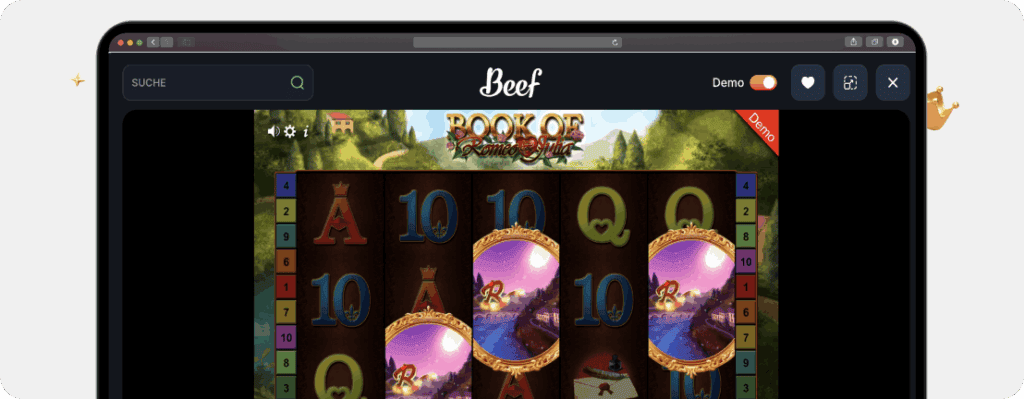 Gamomat Slot Book of Romeo and Julia mit Buch-Symbol und ausgelöster Freispielrunde