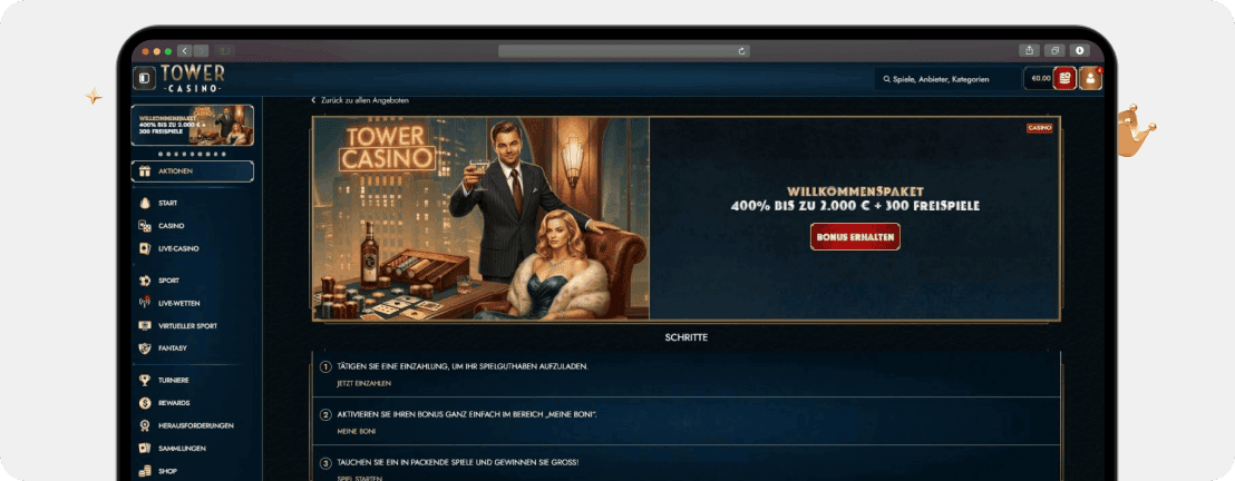 Tower Casino Erfahrungen & Bewertung 2026 nach 5 Tagen Echtgeldtest