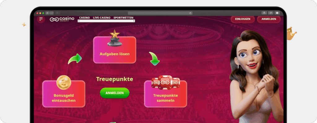 Casino Infinity Bonus Treuepunkte Screenshot 