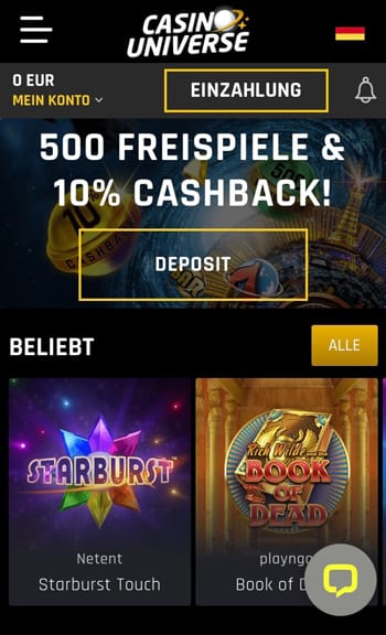 Casino Universe – Erfahrungen & Testbericht 2026