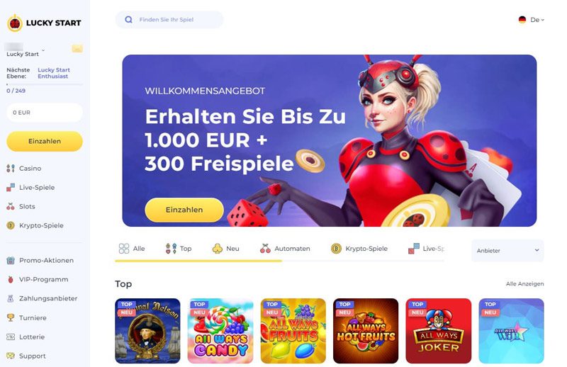 LuckyStart Casino Erfahrungen & Testbericht 2026