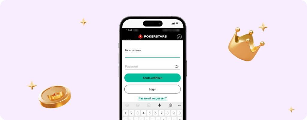Screenshot des Download-Vorgangs der PokerStars-App auf Mobilgeräten.