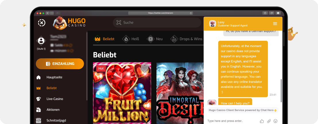 Hugo Casino Erfahrungen & Testbericht  2026