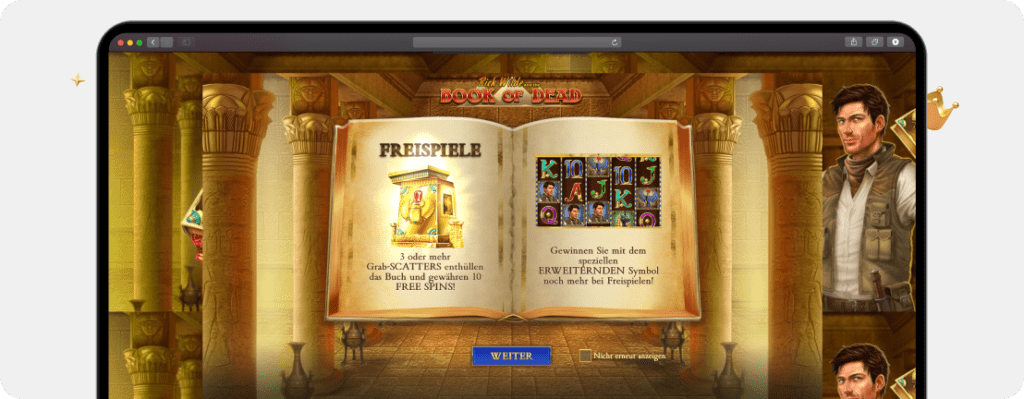 OSC Book of Dead Freispiele ohne Einzahlung