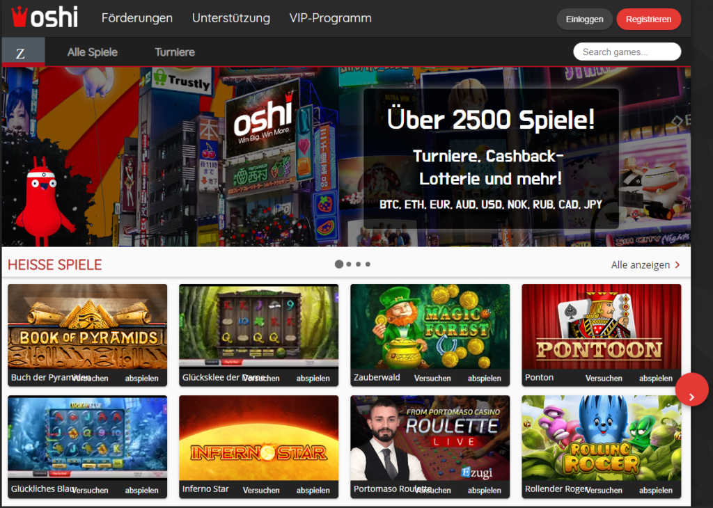 Oshi Casino Erfahrungen – Test & Bewertung 2026