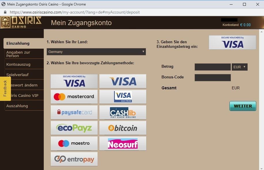 Osiris Casino Erfahrungen – Test & Bewertung 2026