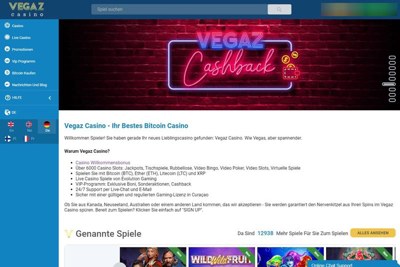 Vegaz Casino Erfahrungen & Testbericht 2026