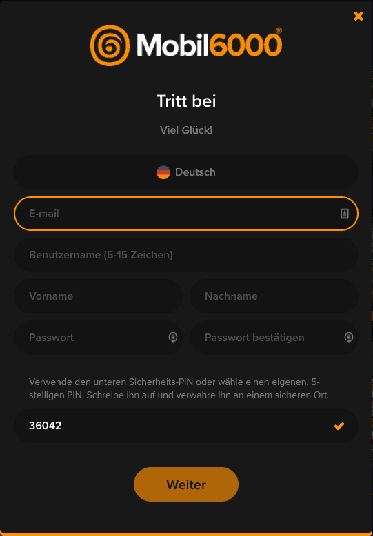 Mobil6000 Casino Anmeldung