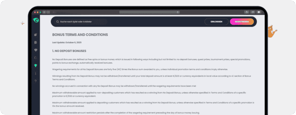 Casino Bonus ohne Einzahlung Bedingungen