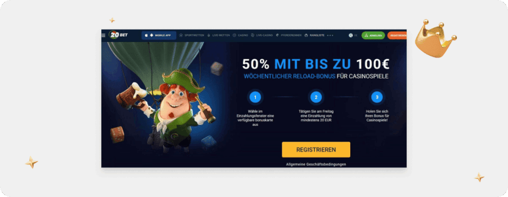 OSC - 20bet - Reload-Bonus