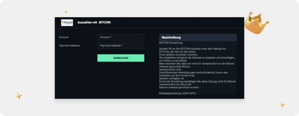 OSC - Bitcoin Auszahlung