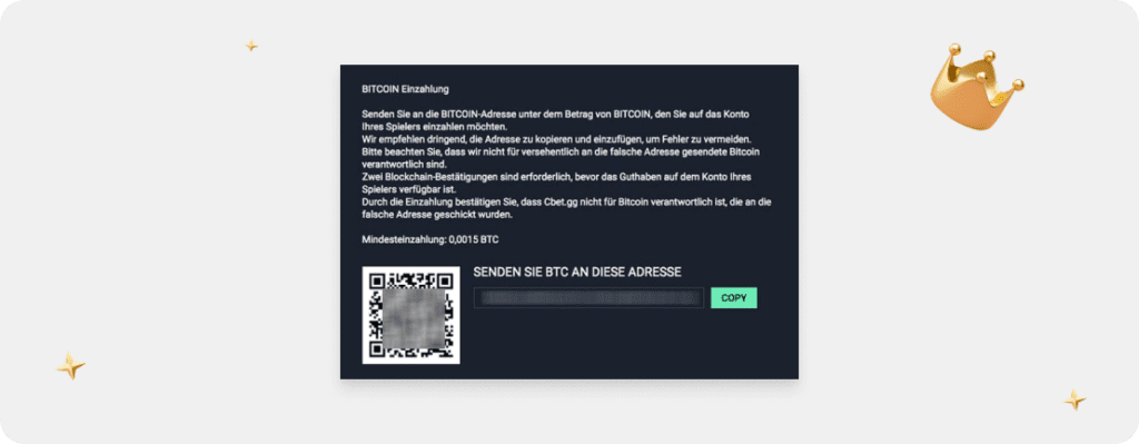 OSC - Bitcoin Einzahlung