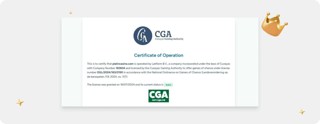 OSC - Platincasino - Lizenz