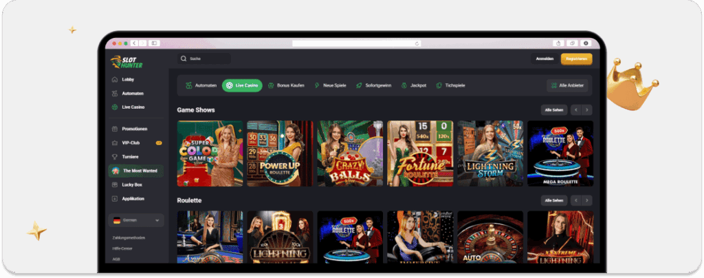 OSC - Slothunter Casino Spiele und Gameshows