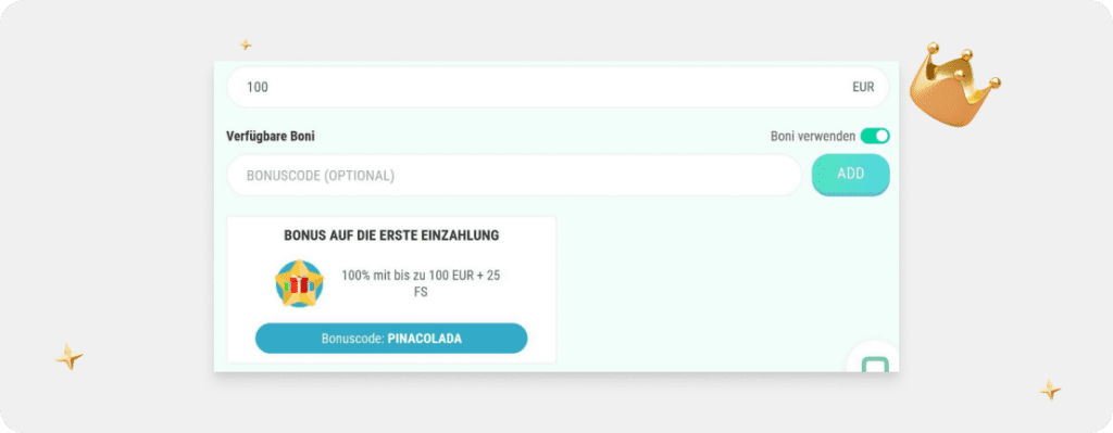 OSC - Spinia - Bonus auf erste Einzahlung