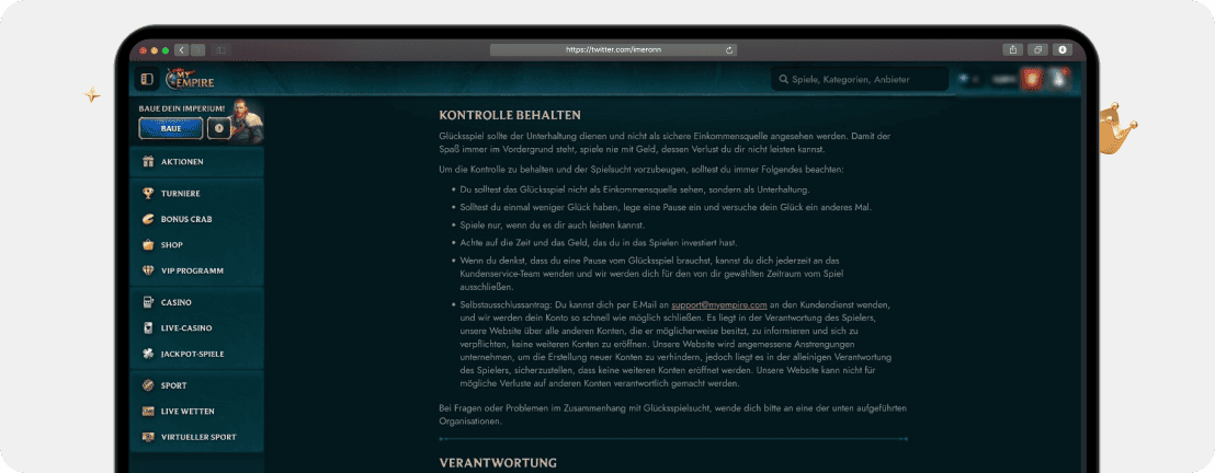 MyEmpire Casino – Erfahrungen & Testbericht 2025
