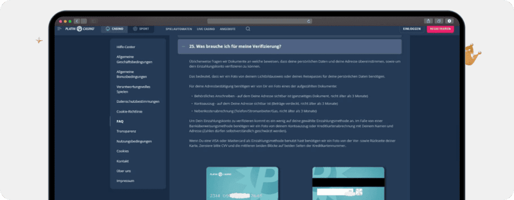 PlatinCasino FAQ