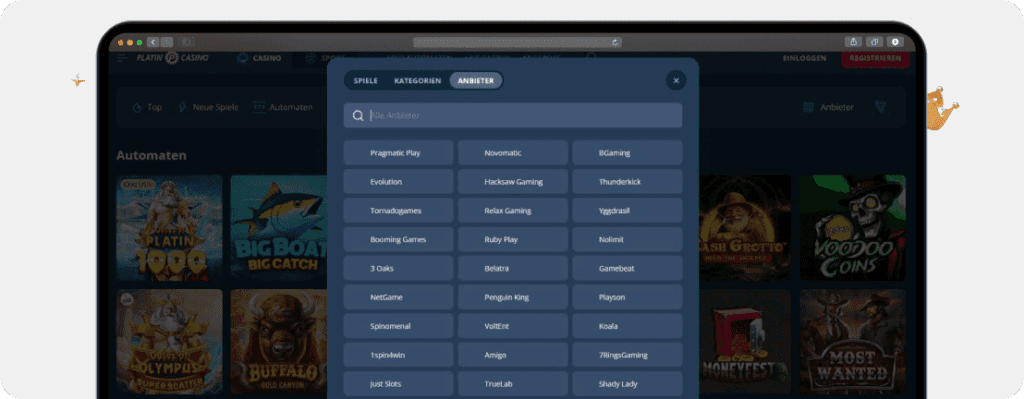 PlatinCasino Spiele