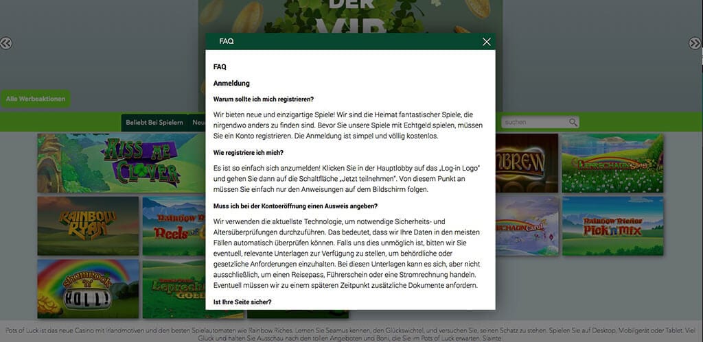 Pots of Luck Casino Erfahrungen – Test & Bewertung 2025