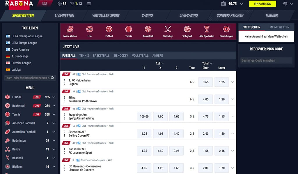 Rabona Casino Erfahrungen – Test & Bewertung 2025