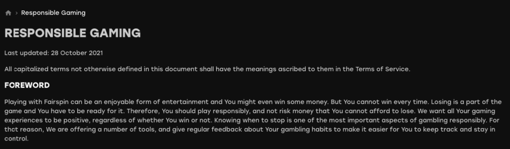 Fairspin Casino – Erfahrungen & Testbericht 2025