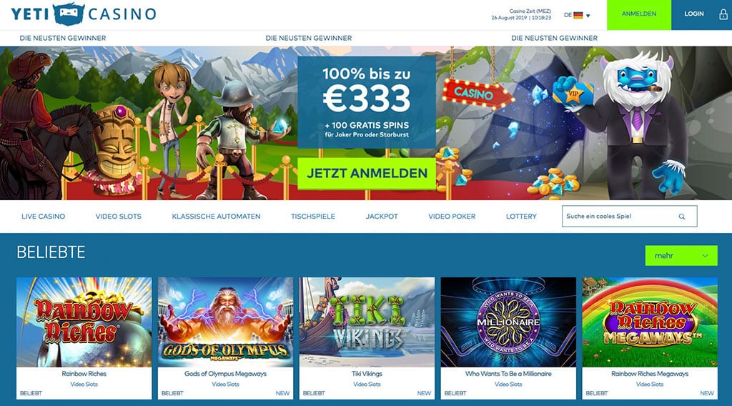 Yeti Casino Erfahrungen – Test & Bewertung 2026