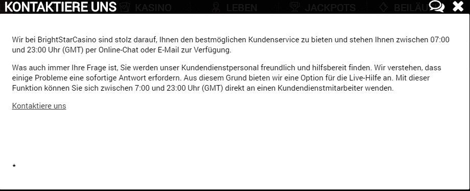 Brightstar Casino Erfahrungen – Test & Bewertung 2025