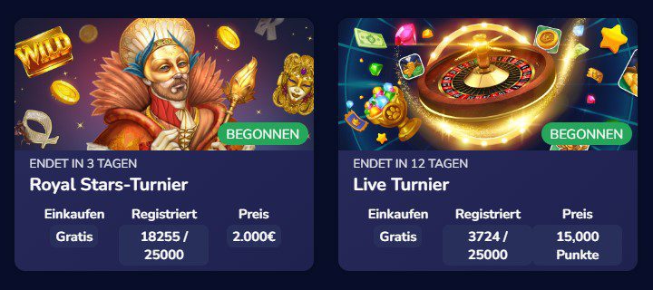 Turniere im Nine Casino