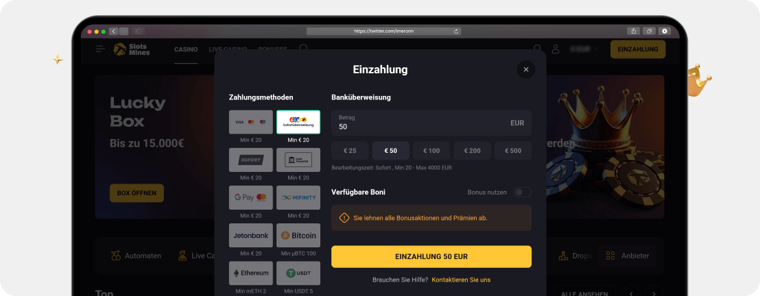 SlotsMines Casino – Erfahrungen & Testbericht 2025